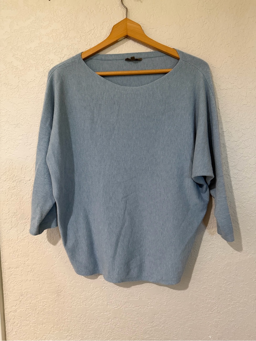 Milano Light Blue Scoop Neck Relaxed Knit Sweater